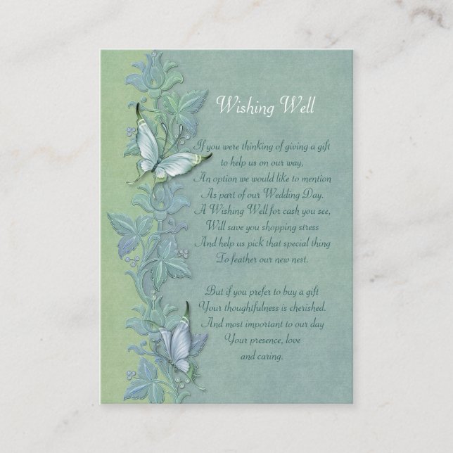 Butterfly Flight FloralWishing Well Card (Front)
