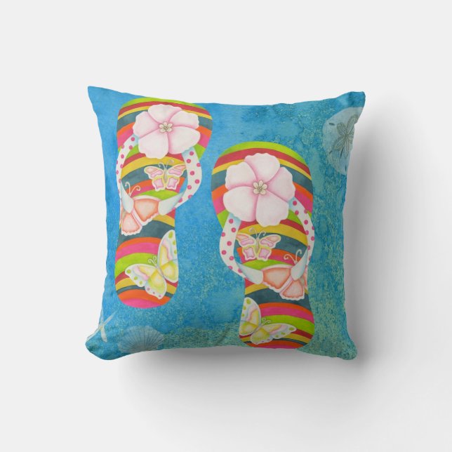 Butterfly Flip Flops Cushion (Front)