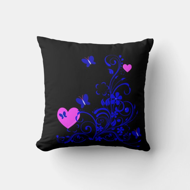 Butterfly Floral Art Cushion (Front)