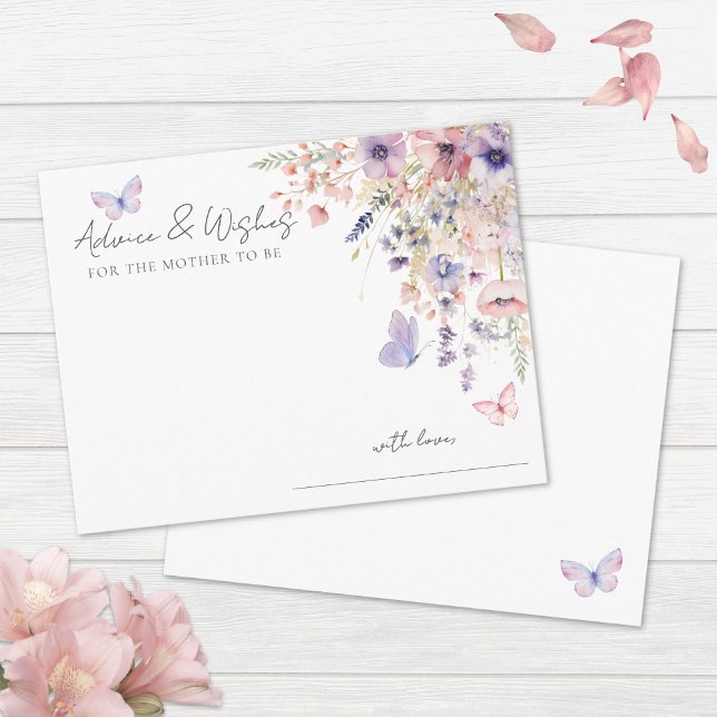 Butterfly Floral Baby Shower Advice Enclosure Card (Butterfly Floral Baby Shower Advice Enclosure Card )