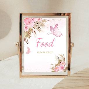 Butterfly Floral Baby Shower Food Sign