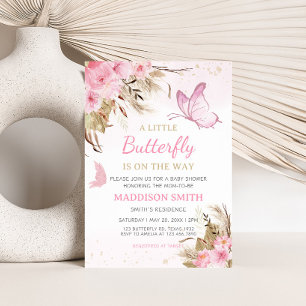 Butterfly Floral Baby Shower  Invitation