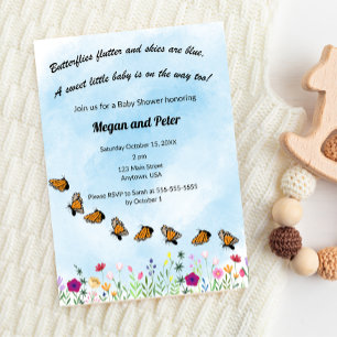 Butterfly Floral Baby Shower Invitation