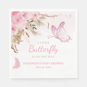 Butterfly Floral Baby Shower  Napkin