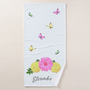Butterfly Floral Bath Towel