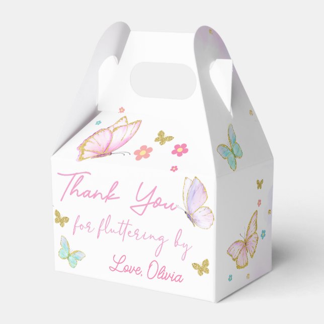 Butterfly Floral Birthday Favour Box (Front Side)