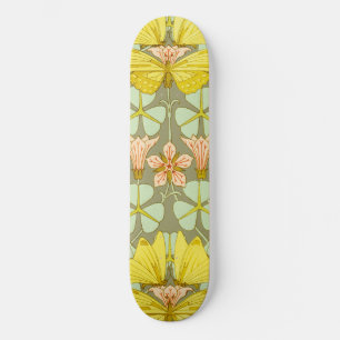Butterfly Floral Botanical Art Nouveau Skateboard