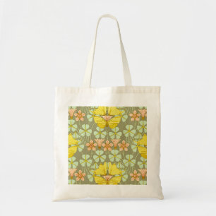 Butterfly Floral Botanical Art Nouveau Tote Bag