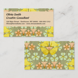 Butterfly Floral Botanical Colourful Business Card
