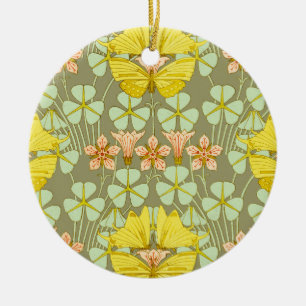 Butterfly Floral Botanical Colourful Ceramic Tree Decoration