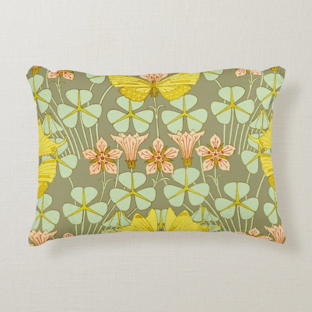 Butterfly Floral Botanical Colourful Decorative Cushion (Front)