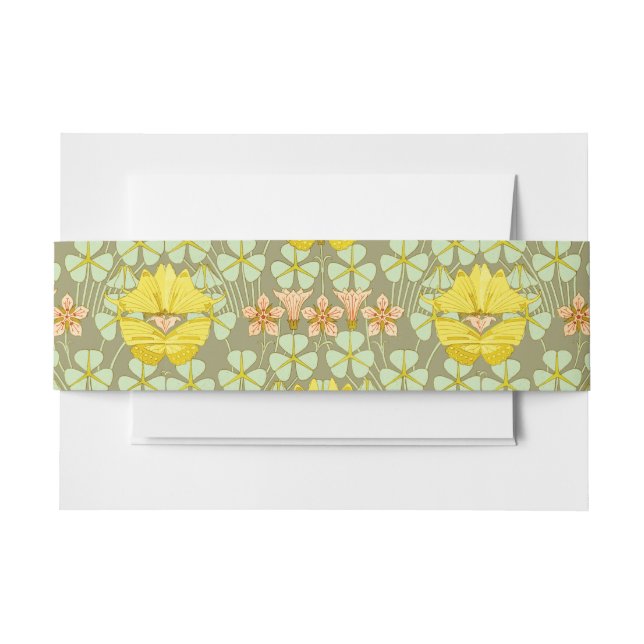 Butterfly Floral Botanical Colourful Invitation Belly Band (Front Example)