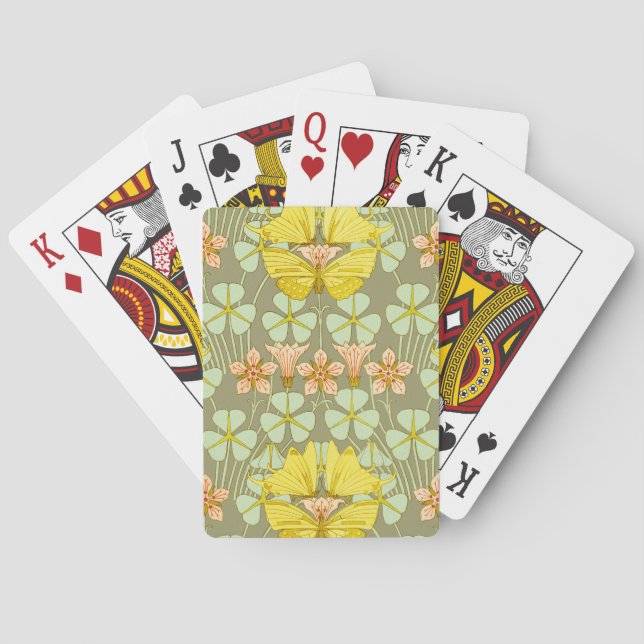 Butterfly Floral Botanical Colourful Playing Cards (Back)