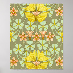 Butterfly Floral Botanical Colourful Poster