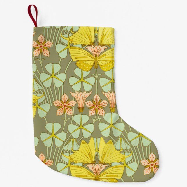 Butterfly Floral Botanical Colourful Small Christmas Stocking (Front)