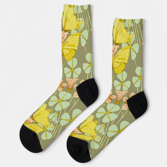 Butterfly Floral Botanical Colourful Socks (Left)