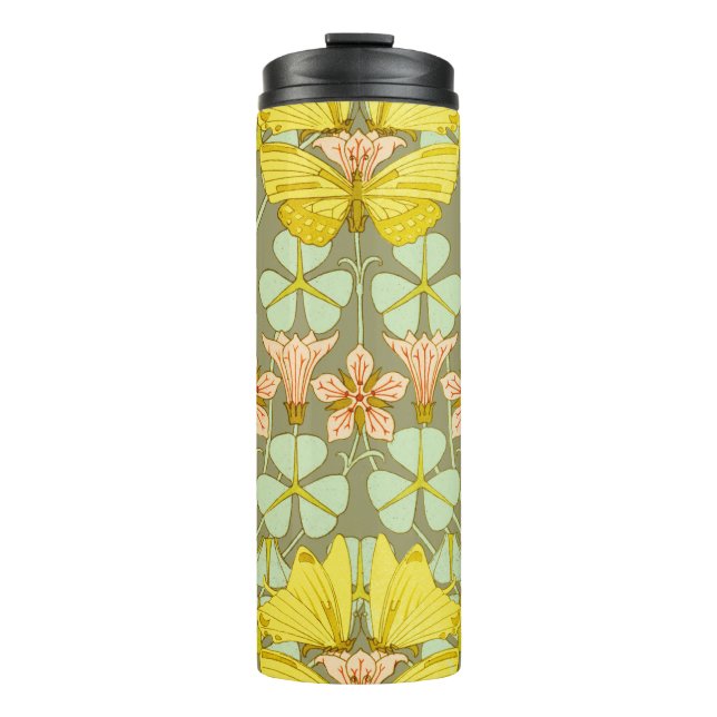 Butterfly Floral Botanical Colourful Thermal Tumbler (Front)
