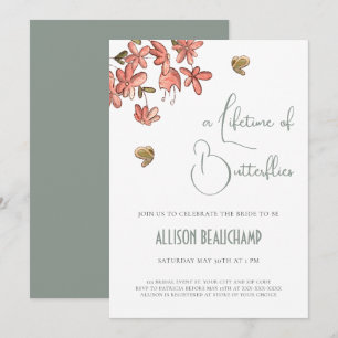 Butterfly Floral Bridal Shower Invitation