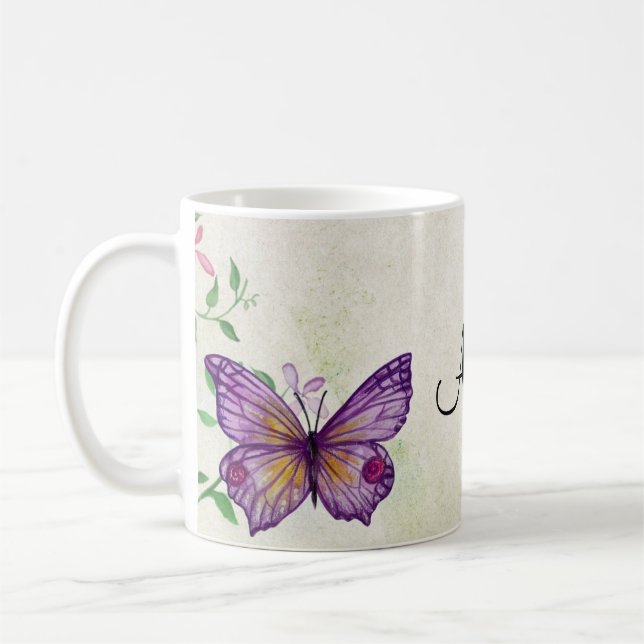 Butterfly - Floral Coffee Mug (Left)