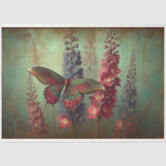 Butterfly Floral Decoupage Tissue Paper (Front)