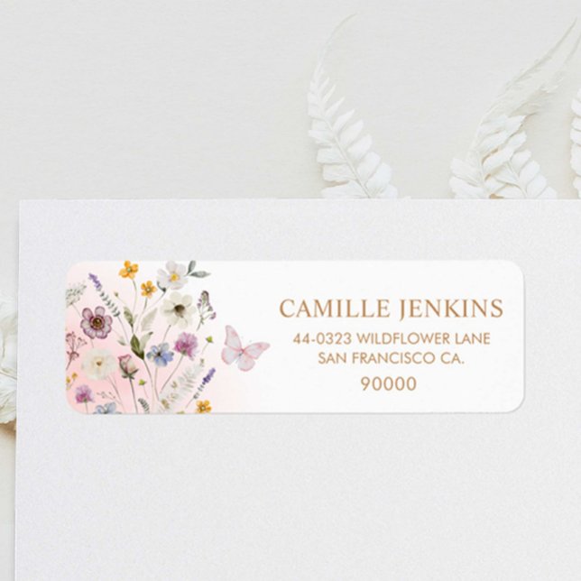 Butterfly Floral Garden Baby Shower (Butterfly Floral Address Label)