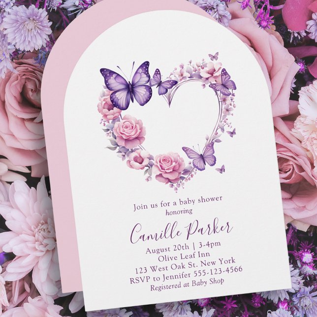 Butterfly Floral Girl Baby Shower Invitation (Creator Uploaded)