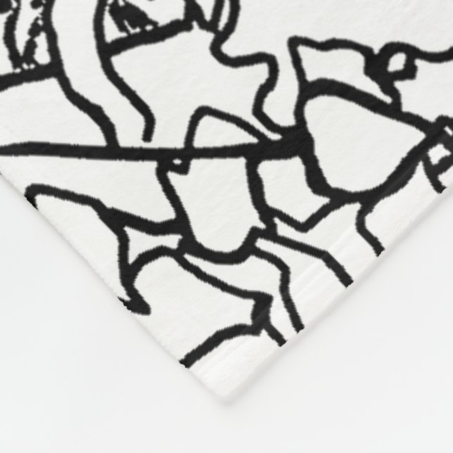 Butterfly Floral in Black and White - Customise Fleece Blanket (Corner)