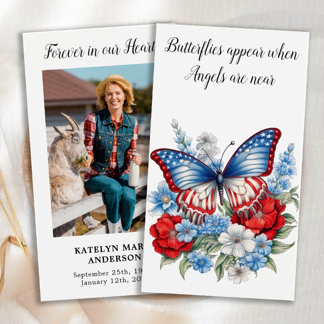 Butterfly Floral Memorial Funeral Prayer Card (Creator Uploaded)