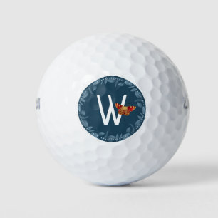 Butterfly Floral Monogram Golf Balls