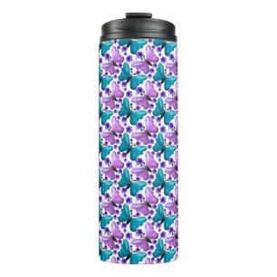 Butterfly Floral Pattern Aesthetic Cute Flowers Thermal Tumbler