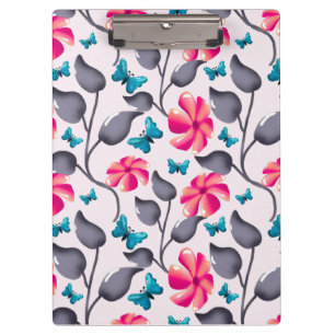 Butterfly floral Pattern Elegant Botanical Clipboard