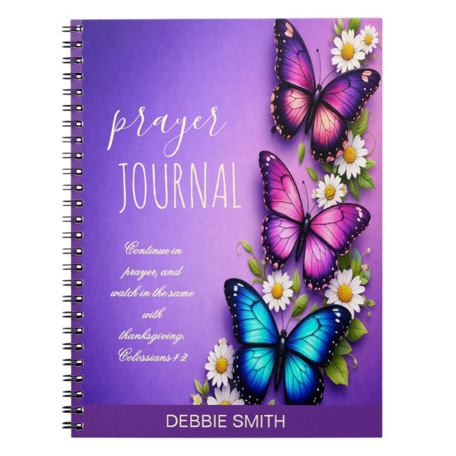 Butterfly Floral Personalised Prayer Journal (Front)
