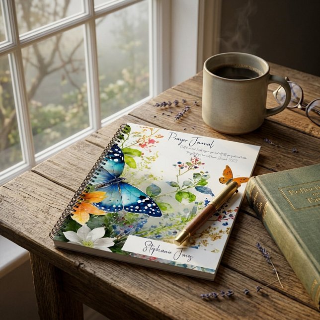 Butterfly floral personalised prayer journal (Creator Uploaded)