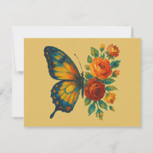 Butterfly Floral Postcard