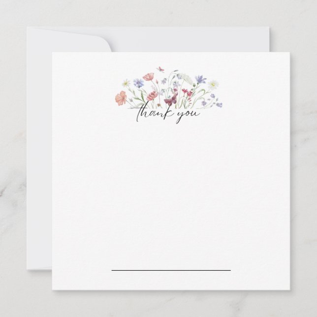 Butterfly Floral Thank You Notecard (Front)