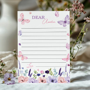 Butterfly Floral Time Capsule Note Message Card