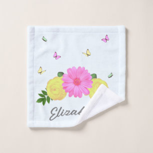 Butterfly Floral Wash Cloth