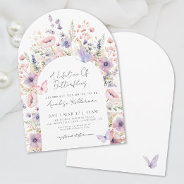 Butterfly Floral Wildflower Bridal Shower Invitation