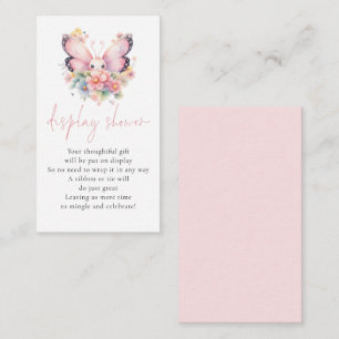 Butterfly Florals Script Display Baby Shower Enclosure Card