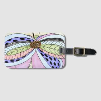 Butterfly Flower Blank Luggage Tag