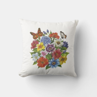 Butterfly flower bouquet cushion