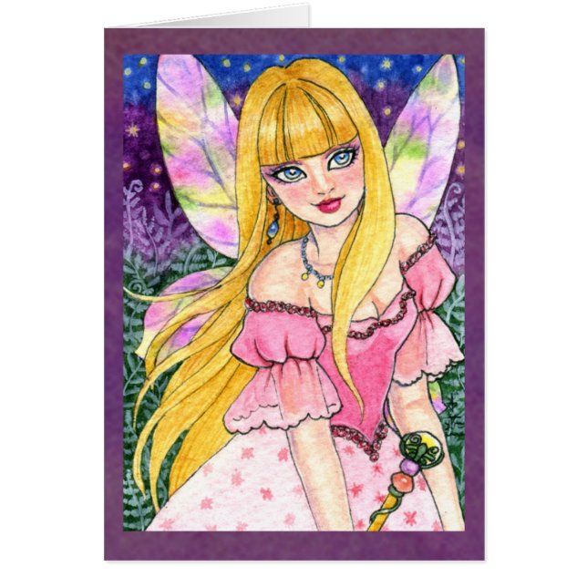 Butterfly Flower Fairy Fantasy Card by Ann Howard (Front)