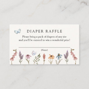 Butterfly Flower Garden Diaper Raffle insert card