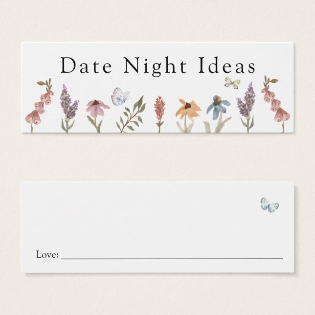Butterfly Flower Garden Night Idea Card (Front & Back)