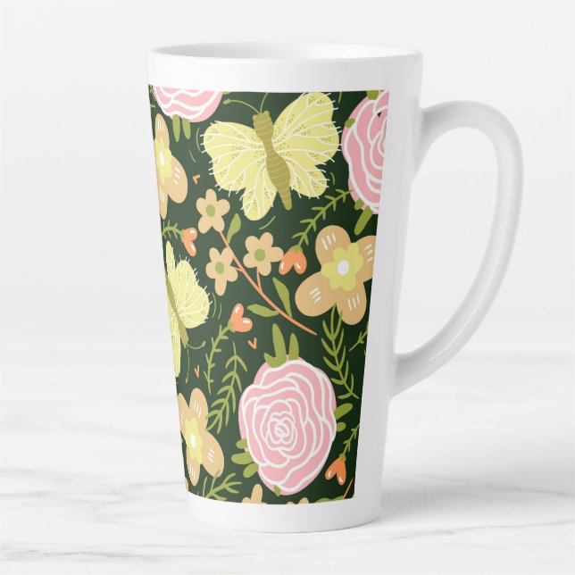 Butterfly Flower Latte Mug (Right)