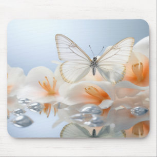Butterfly Flower Nature Serene Tranquil  Mouse Mat