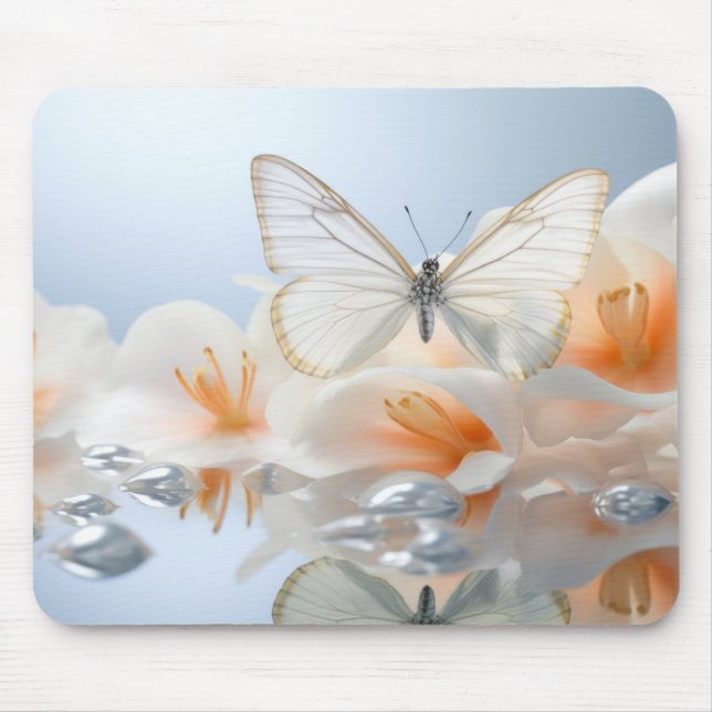 Butterfly Flower Nature Serene Tranquil  Mouse Mat (Front)
