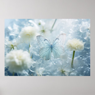 Butterfly Flower Nature Serene Tranquil  Poster
