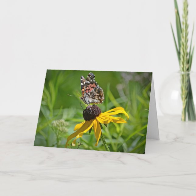 Butterfly Flower Notecard (Front)