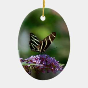 Butterfly & flower ornament/wall hanging ceramic tree decoration